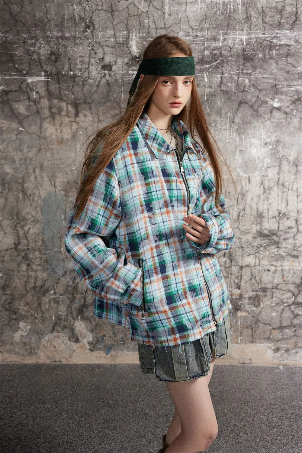 Distressed Plaid Long-sleeved Shirt For Men