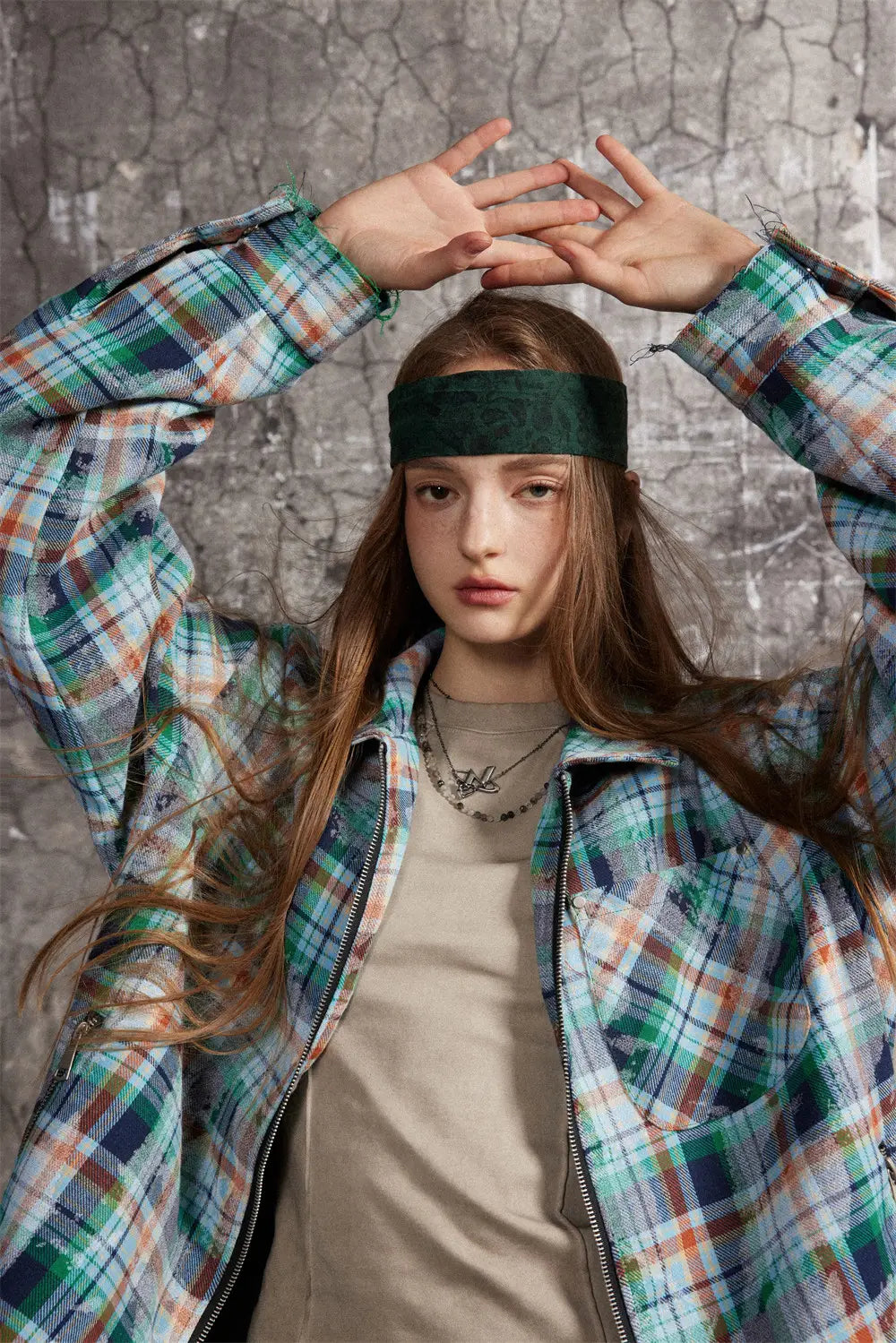 Distressed Plaid Long-sleeved Shirt For Men