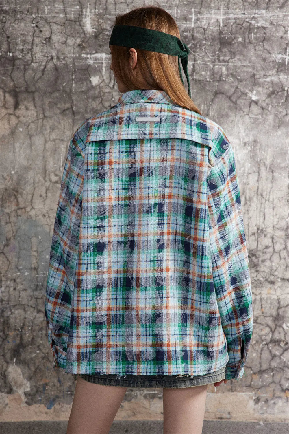 Distressed Plaid Long-sleeved Shirt For Men