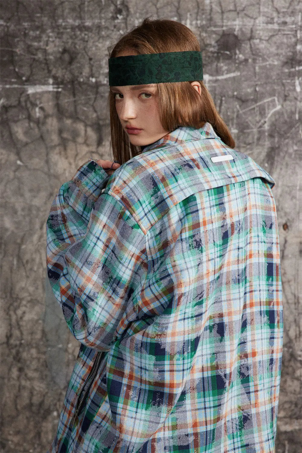 Distressed Plaid Long-sleeved Shirt For Men