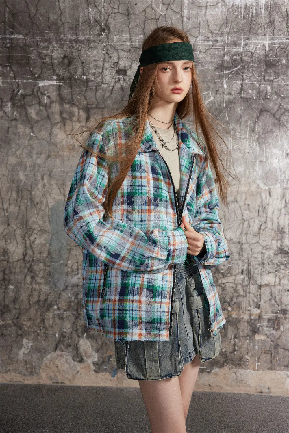 Distressed Plaid Long-sleeved Shirt For Men