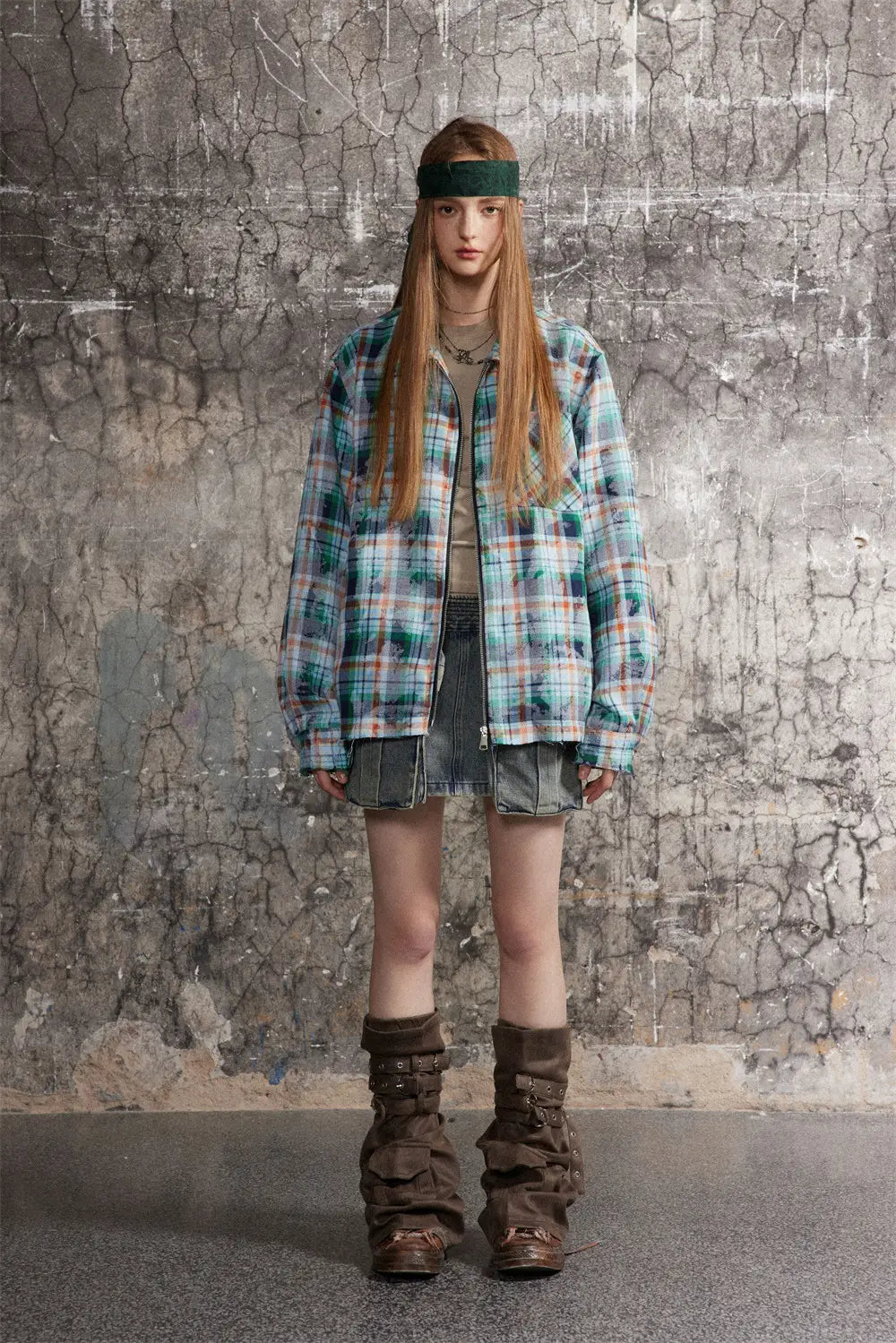 Distressed Plaid Long-sleeved Shirt For Men