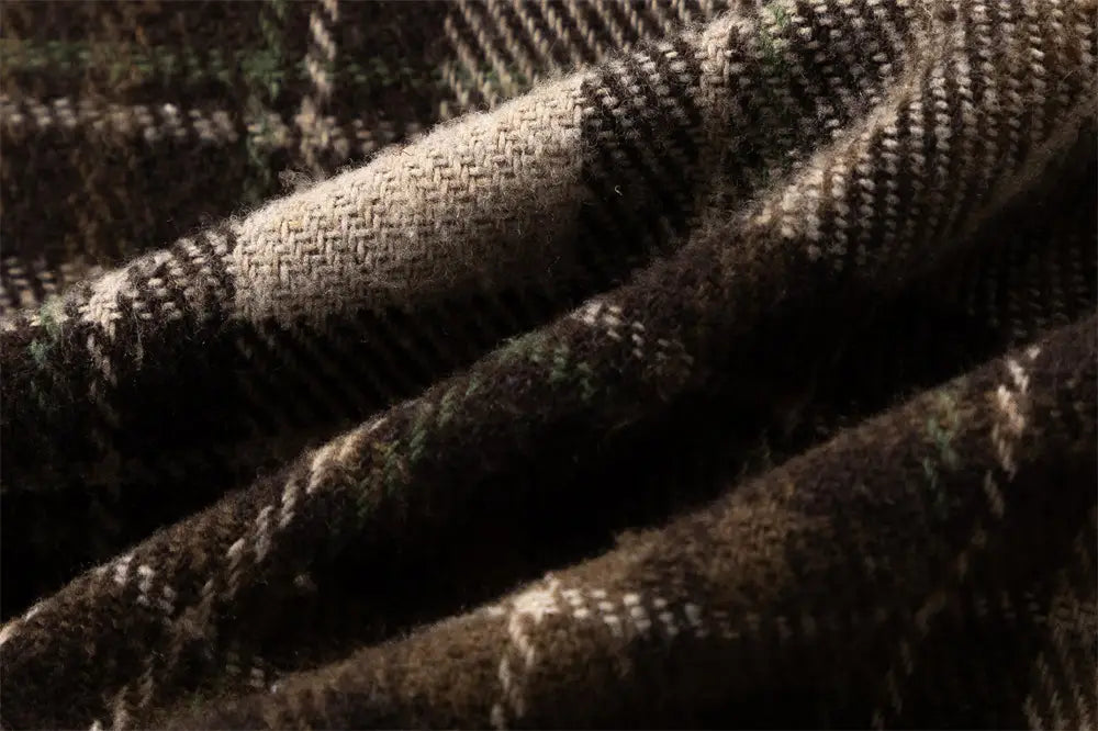 Plaid Long Sleeve Shirt Men Punk Trendy Hole & Patch