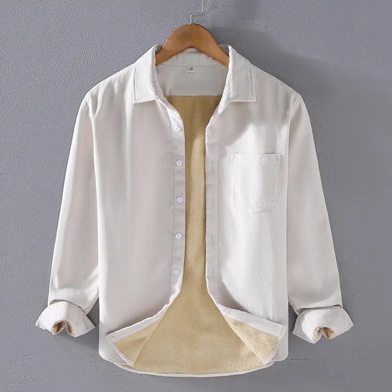 Men’s Square Collar Cotton Corduroy Padded Shirt Men