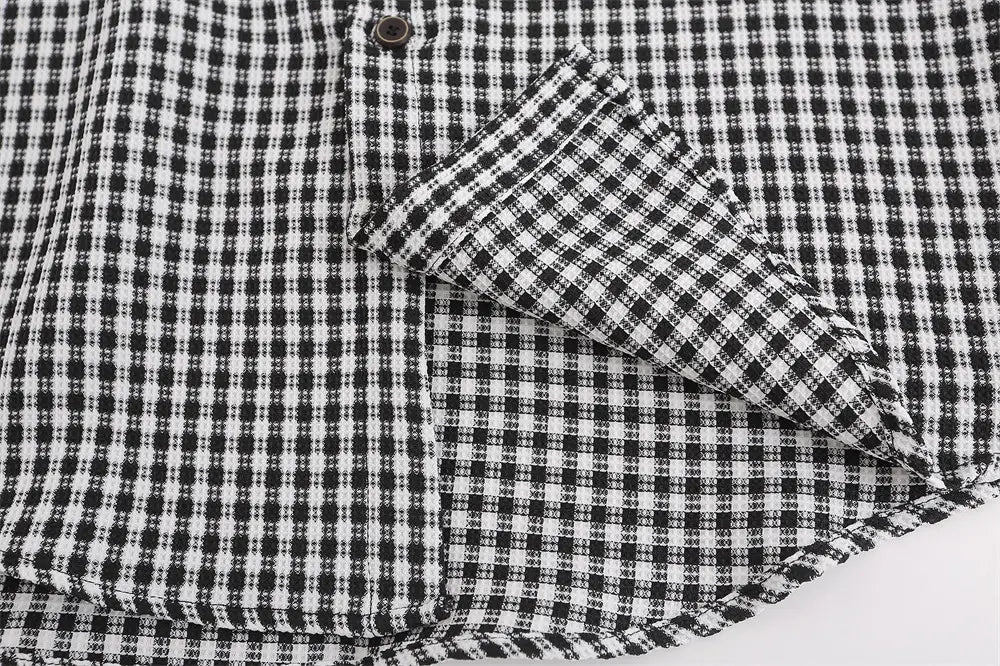 American Contrast Color Stitching Long-sleeved Shirt Men