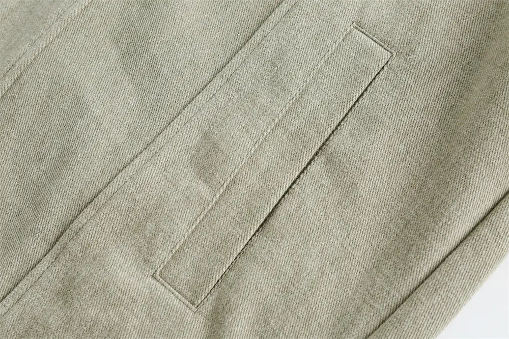 Stitching Hollow Lace Lapel Denim Coat Men