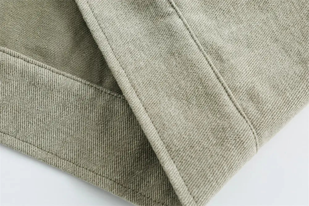 Stitching Hollow Lace Lapel Denim Coat Men