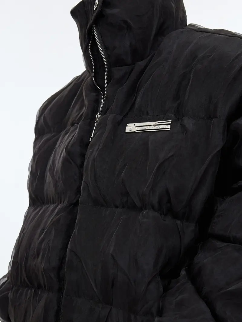 Niche Pleated Texture Thicken Cotton Clothes Coat Men