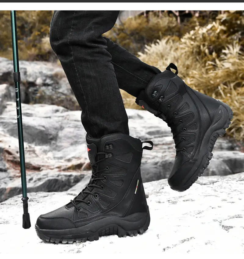 Hi-top Hiking Shoes Men’s Breathable Sneaker Platform