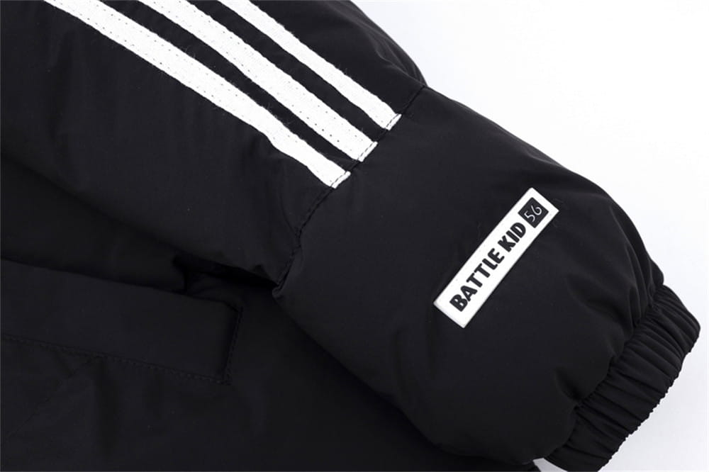 Printed Stand Collar Cotton-padded Coat Men