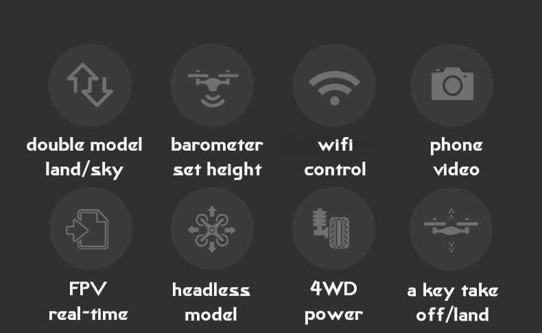 OTRC FY602 Air-Road RC Drone Car 2 in 1 Flying Car 2.4G RC Quadcopter Drone 6-Axis 4CH Helicopter With HD Camera High