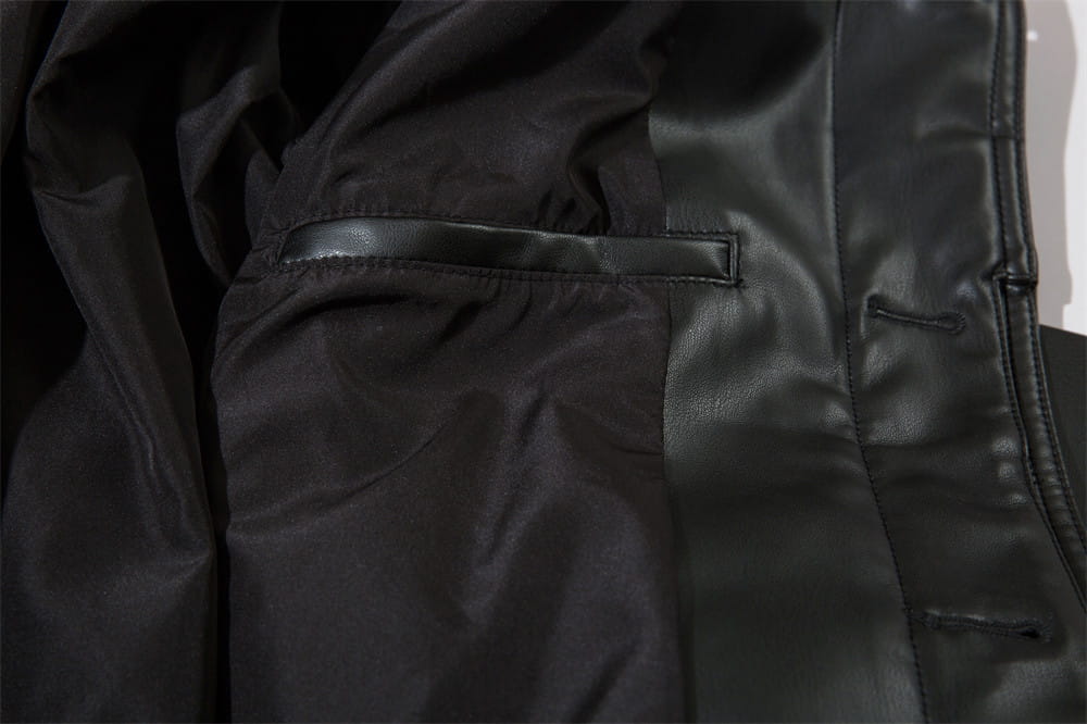 American Style With Belt Mid-length PU Leather Coat For Men Autumn And Winter