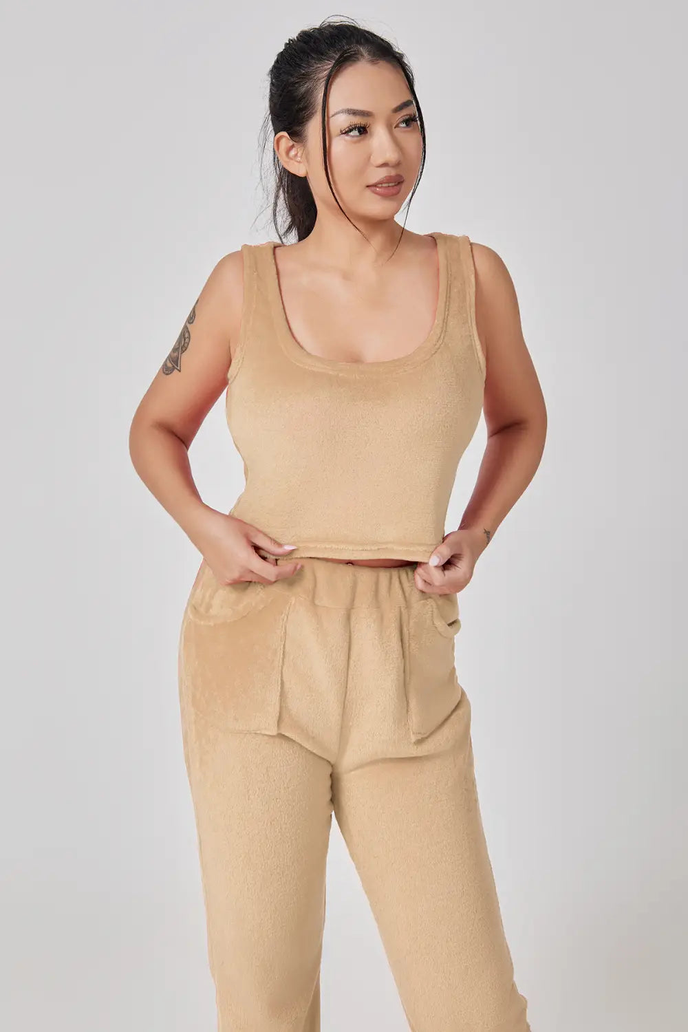 Cozy Pajama Set 3 Piece Lounge Set Cute Loungewear Warm Suit Sets Matching Set Lounge Set 3 Piece Pant Sets Women