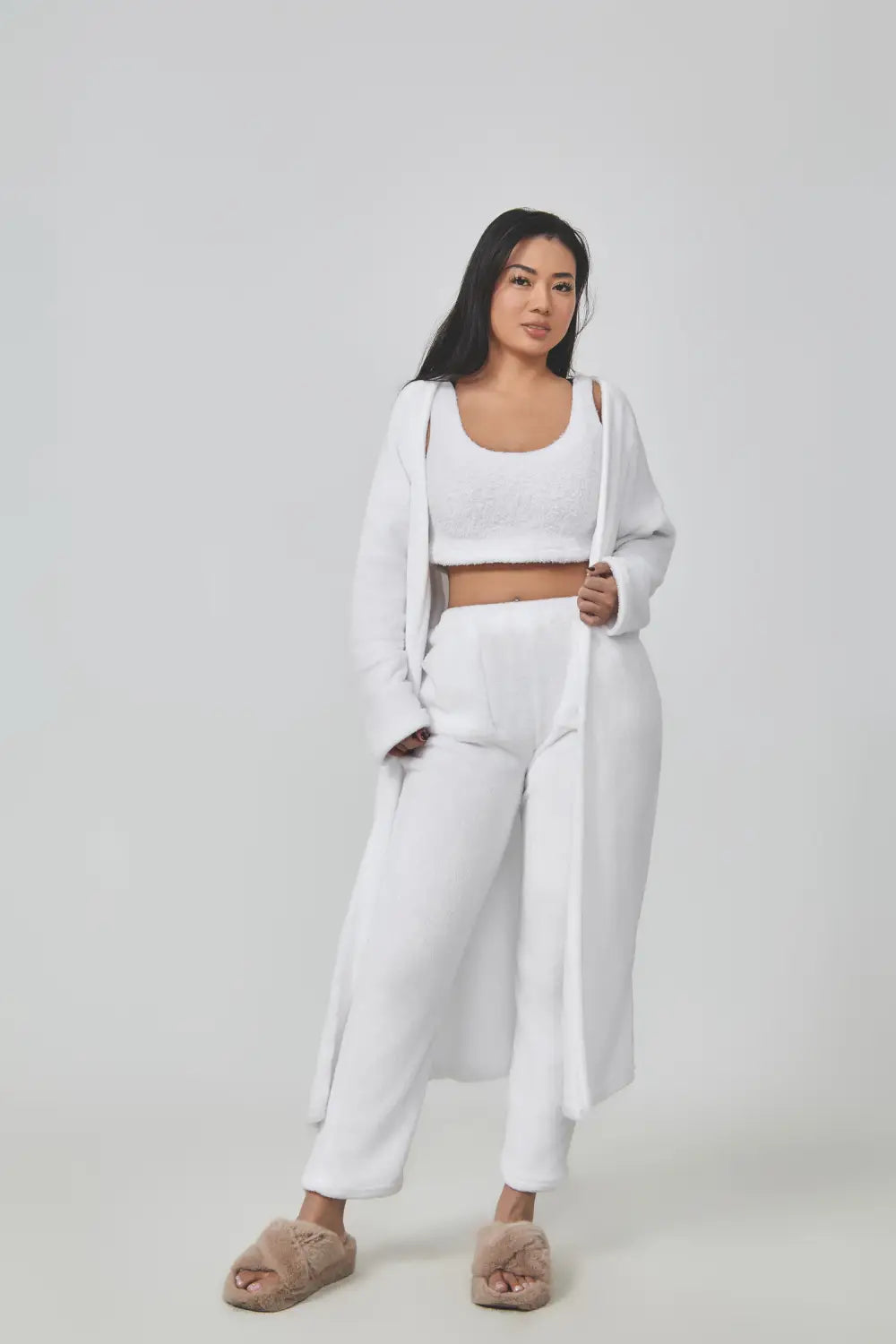Cozy Pajama Set 3 Piece Lounge Set Cute Loungewear Warm Suit Sets Matching Set Lounge Set 3 Piece Pant Sets Women