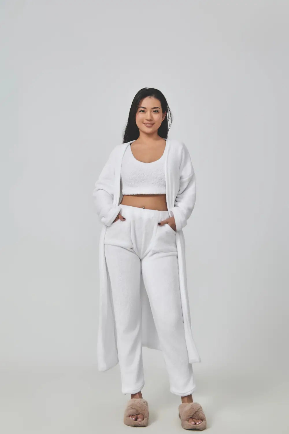 Cozy Pajama Set 3 Piece Lounge Set Cute Loungewear Warm Suit Sets Matching Set Lounge Set 3 Piece Pant Sets Women