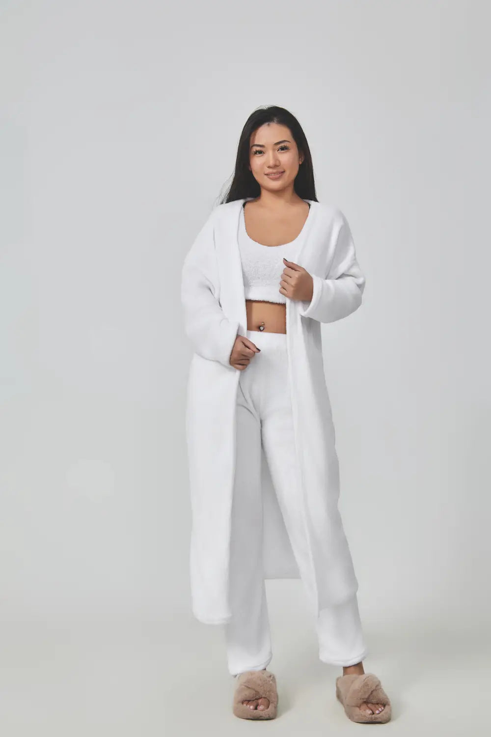 Cozy Pajama Set 3 Piece Lounge Set Cute Loungewear Warm Suit Sets Matching Set Lounge Set 3 Piece Pant Sets Women