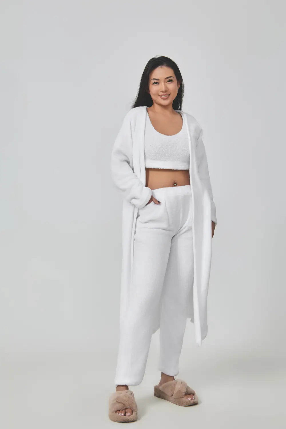 Cozy Pajama Set 3 Piece Lounge Set Cute Loungewear Warm Suit Sets Matching Set Lounge Set 3 Piece Pant Sets Women