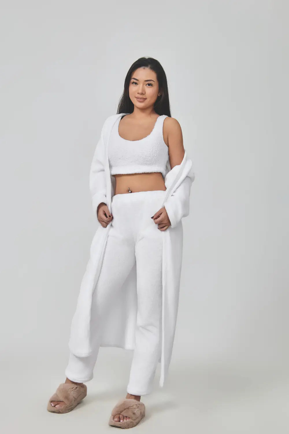 Cozy Pajama Set 3 Piece Lounge Set Cute Loungewear Warm Suit Sets Matching Set Lounge Set 3 Piece Pant Sets Women