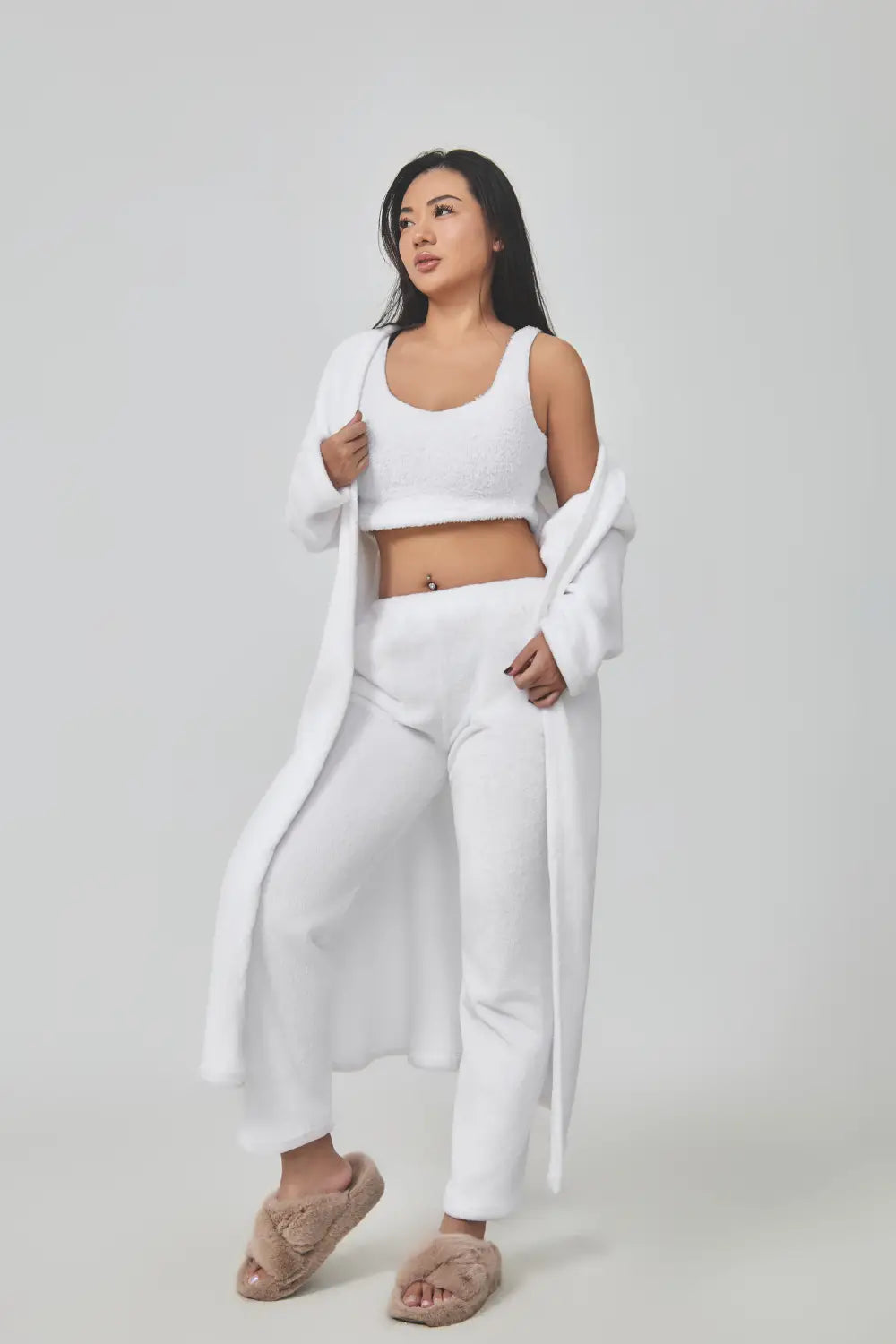 Cozy Pajama Set 3 Piece Lounge Set Cute Loungewear Warm Suit Sets Matching Set Lounge Set 3 Piece Pant Sets Women