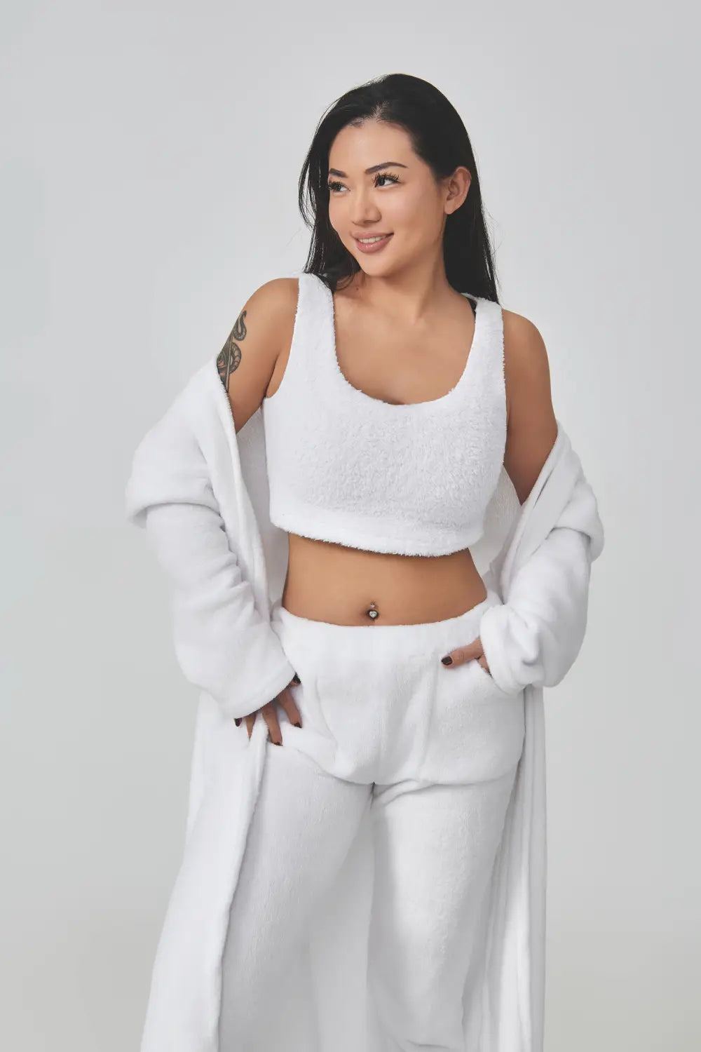 Cozy Pajama Set 3 Piece Lounge Set Cute Loungewear Warm Suit Sets Matching Set Lounge Set 3 Piece Pant Sets Women