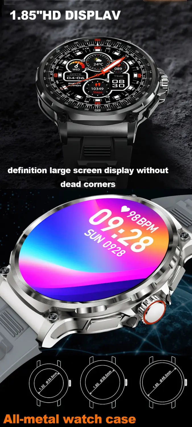 HD Large Screen Smart Watch Bluetooth Calling Heart Rate Blood Oxygen Monitoring