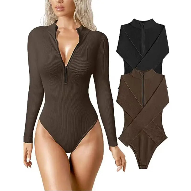 Fashion Long Sleeve Jumpsuit Seamless Slimming Shapewear For Women Romper