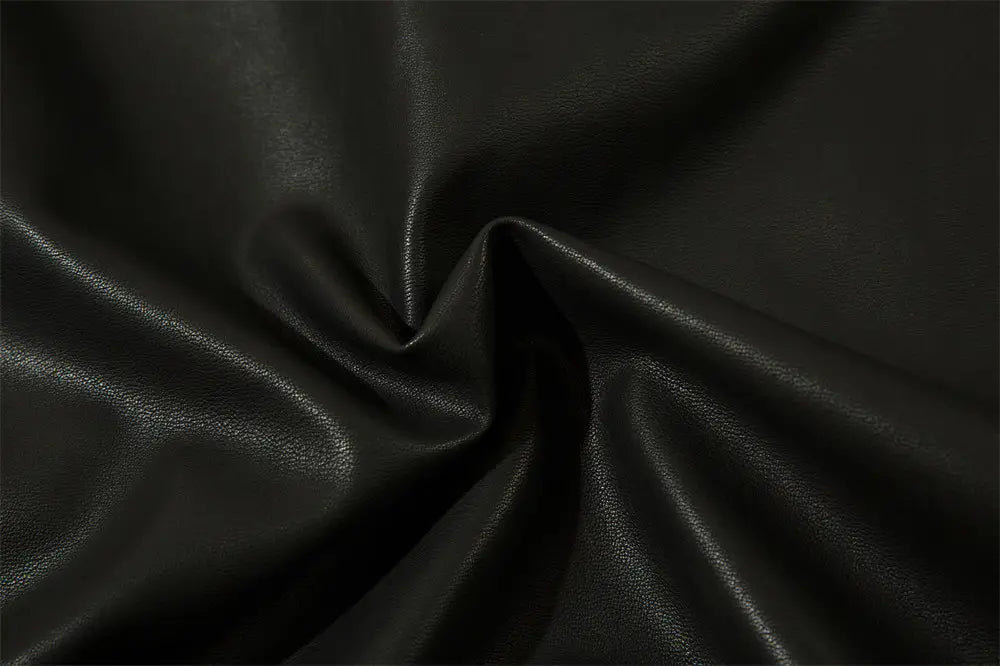 Solid Color PU Leather Coat Men