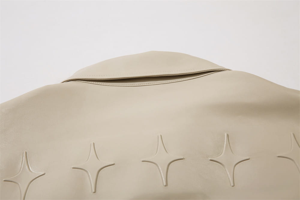 Solid Color PU Leather Coat Men