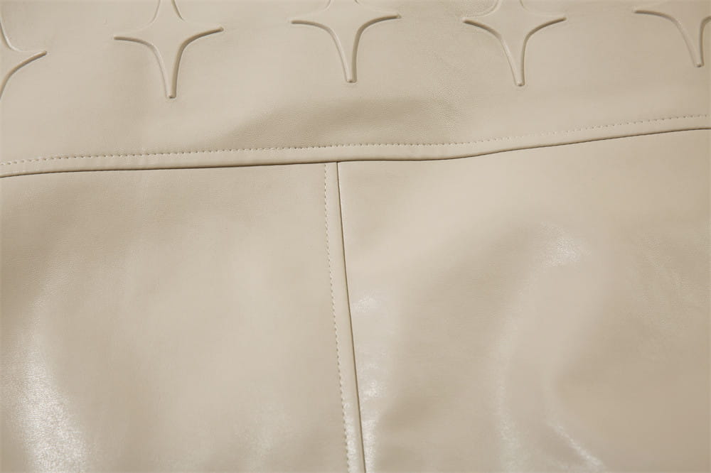 Solid Color PU Leather Coat Men