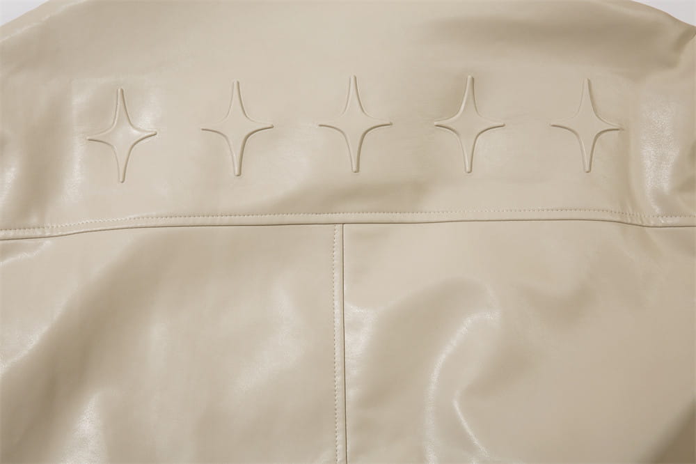 Solid Color PU Leather Coat Men