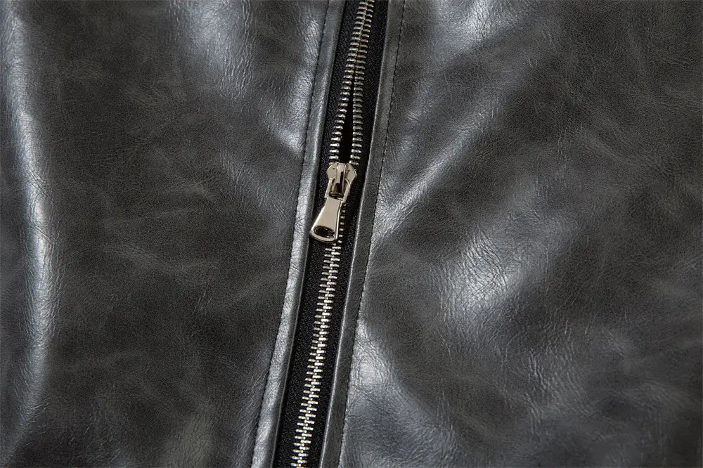 American Retro Baseball Uniform Leather Men