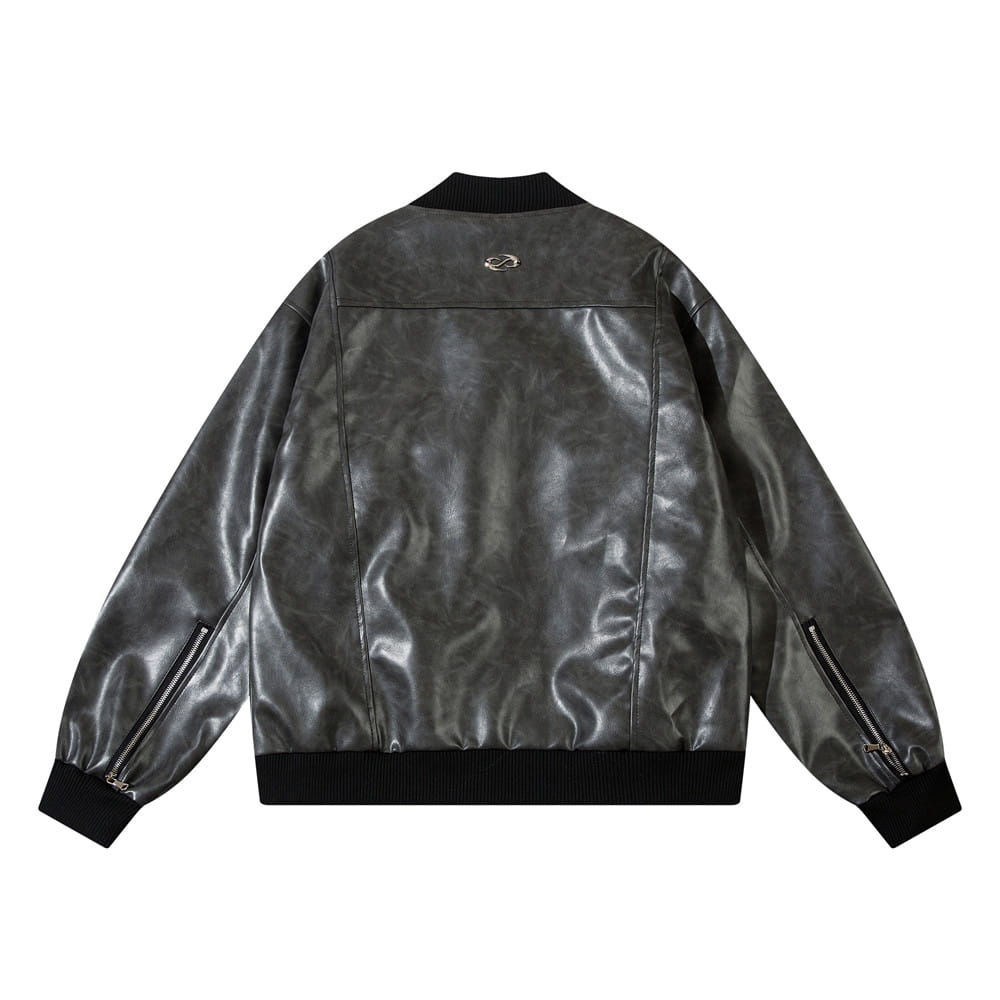 American Retro Baseball Uniform Leather Men