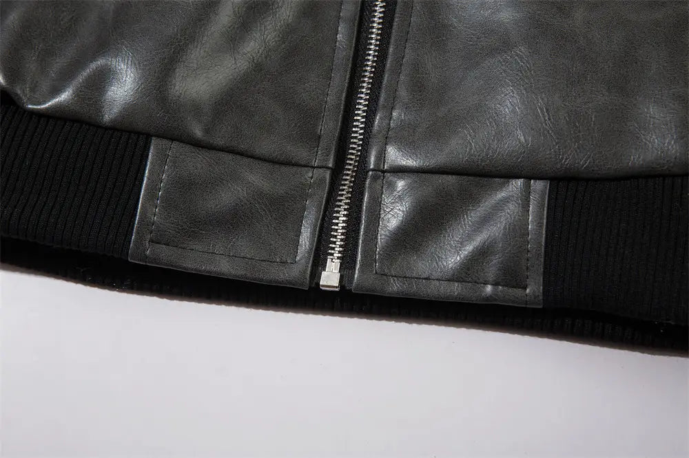 American Retro Baseball Uniform Leather Men