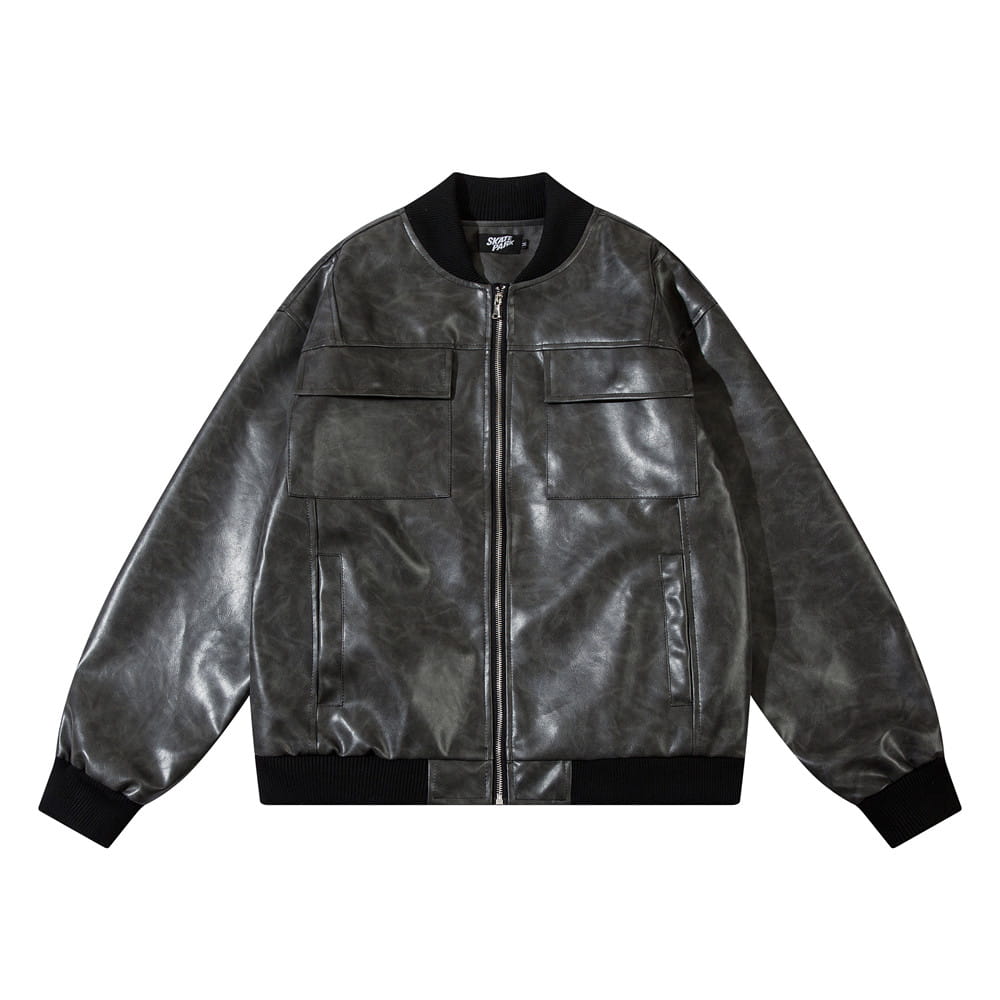 American Retro Baseball Uniform Leather Men