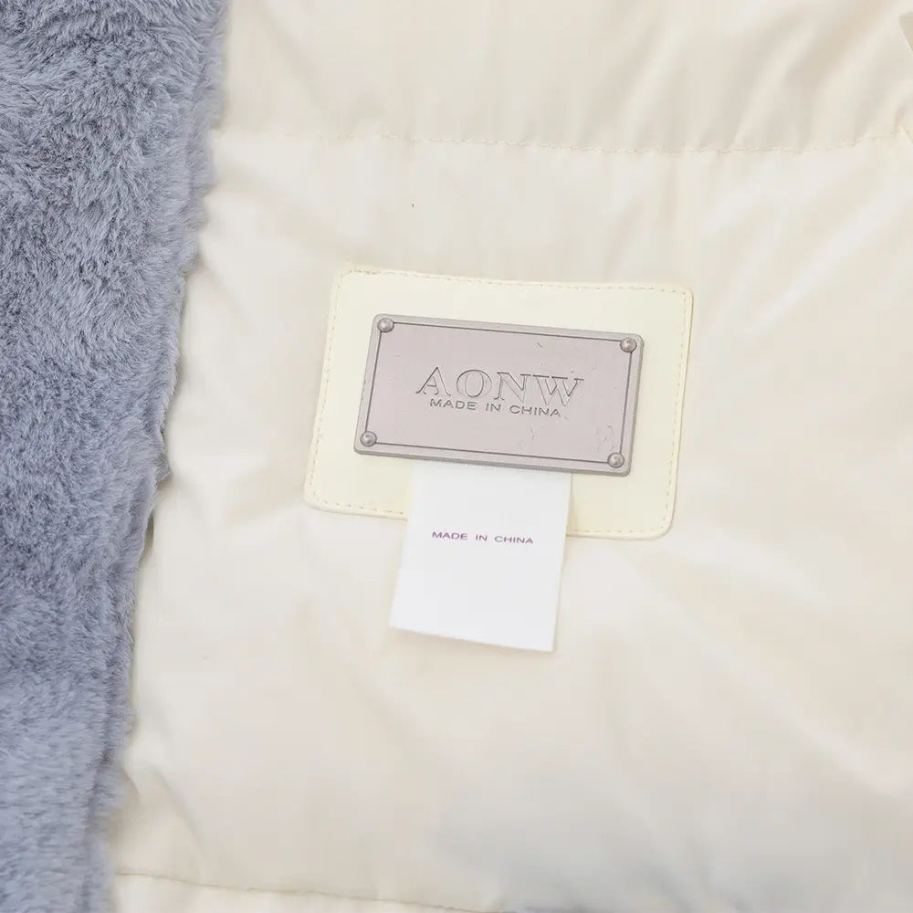 Color Contrast Patchwork Plush Stand-up Collar Cotton-padded Coat Men