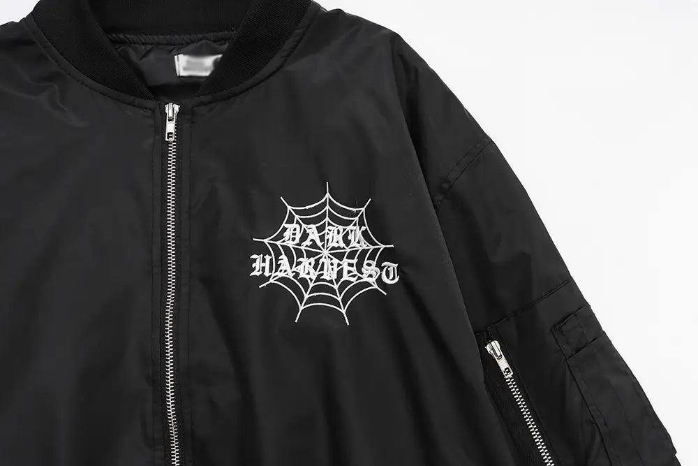 Spider Web Embroidery Thickening Coat Men