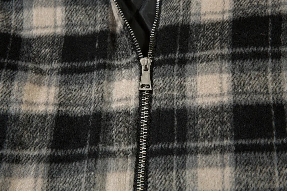 Plaid Shirt Cotton-padded Coat For Men