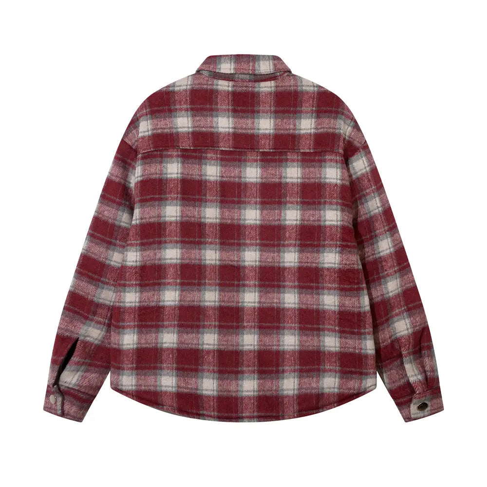 Plaid Shirt Cotton-padded Coat For Men