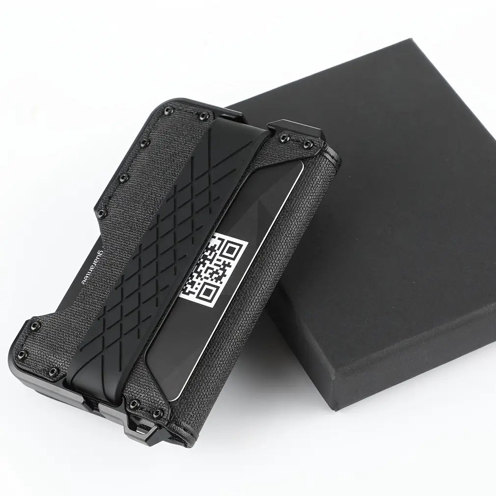 Men’s Ultra-thin Metal EDC Leather Wallet