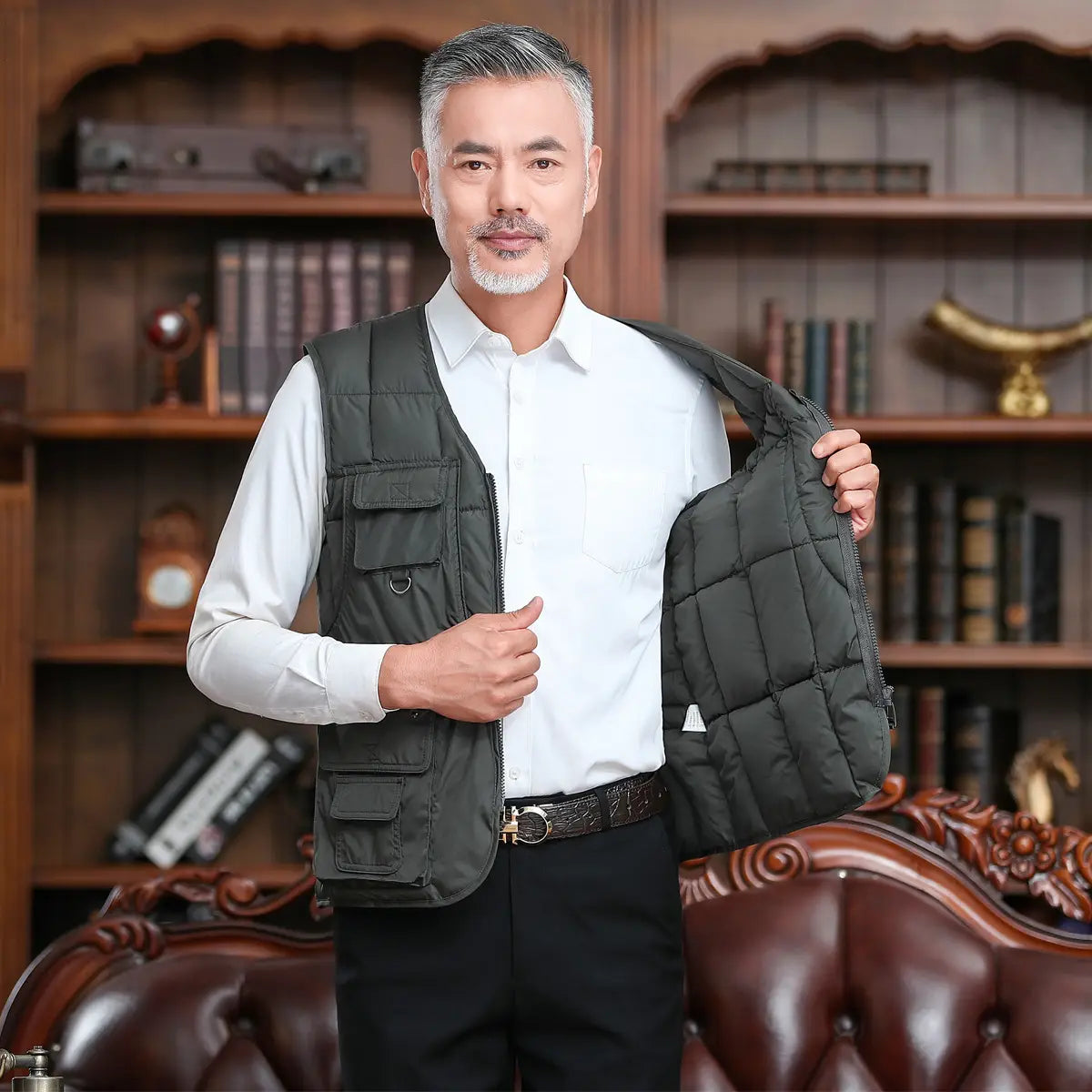 Middle-aged And Elderly Down Cotton Casual Vest Men