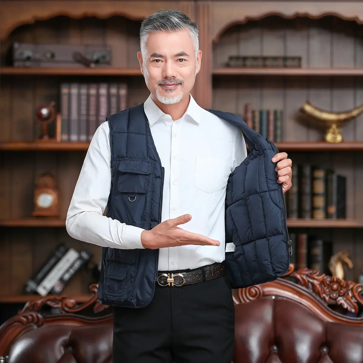 Middle-aged And Elderly Down Cotton Casual Vest Men