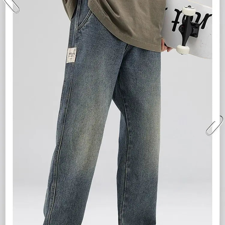 Men’s Plus Size Loose Wide-leg Straight Pants