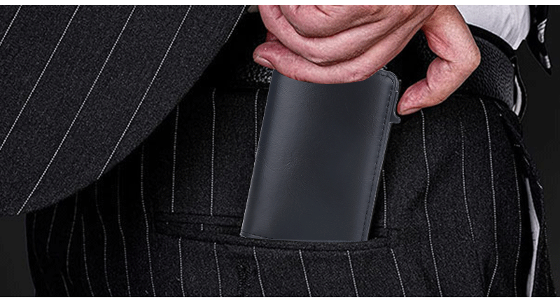 Crazy Horse Leather Anti-degaussing Card Clamp Men