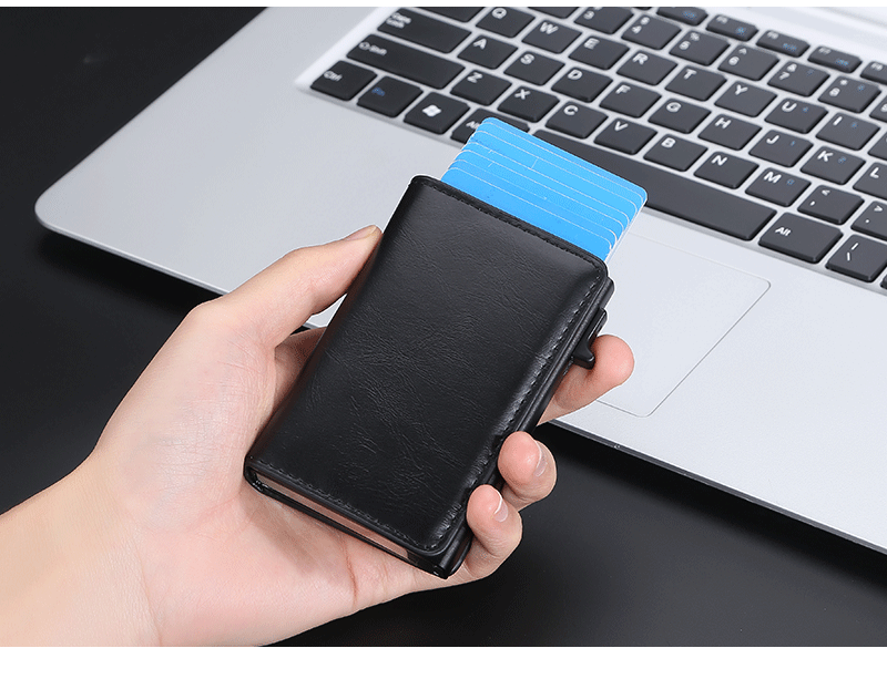 Crazy Horse Leather Anti-degaussing Card Clamp Men