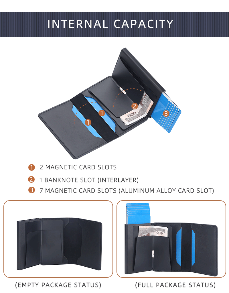 Crazy Horse Leather Anti-degaussing Card Clamp Men