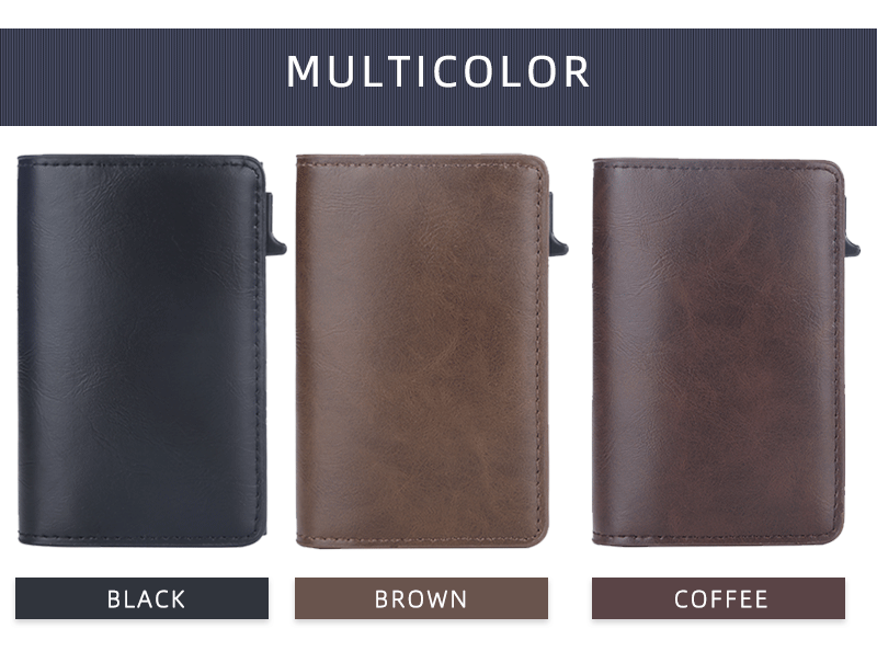 Crazy Horse Leather Anti-degaussing Card Clamp Men