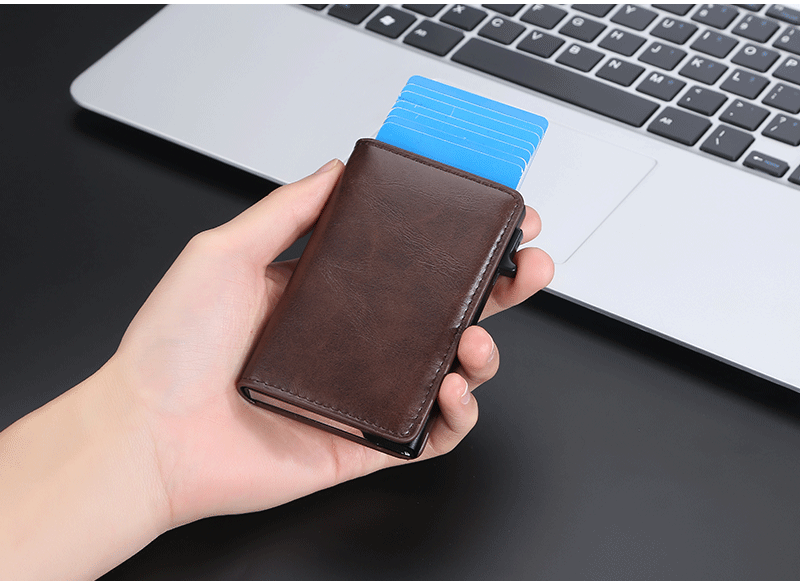 Crazy Horse Leather Anti-degaussing Card Clamp Men