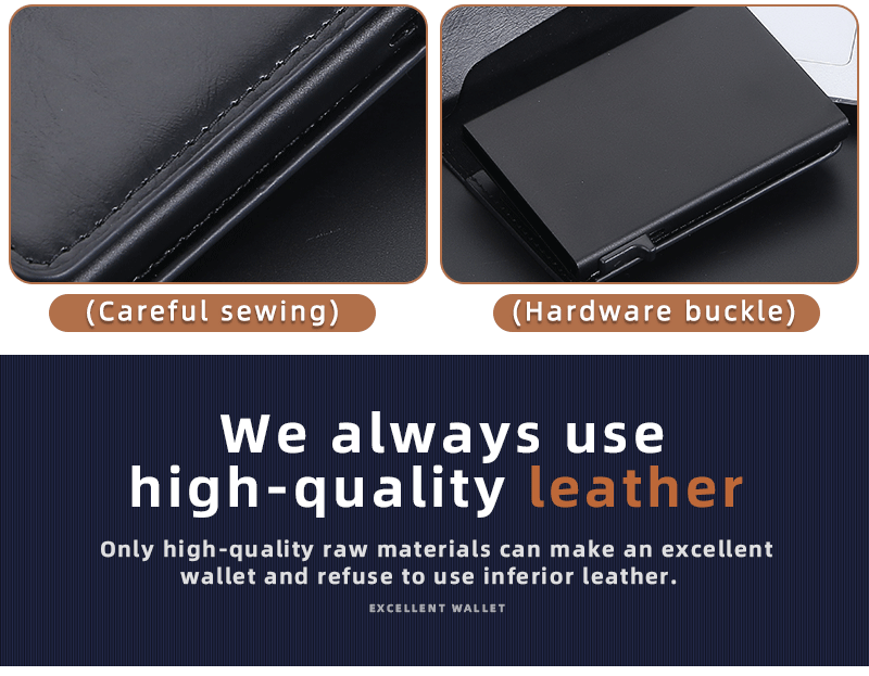 Crazy Horse Leather Anti-degaussing Card Clamp Men