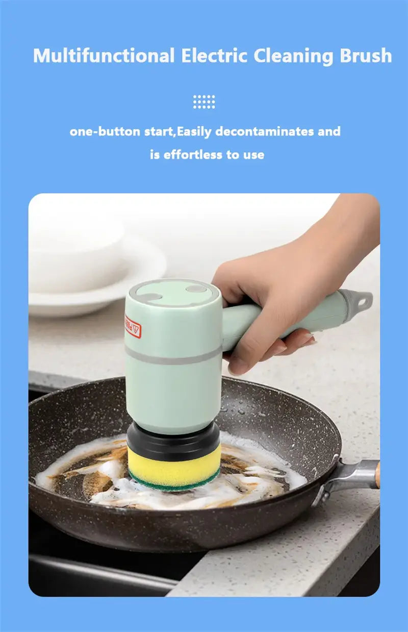 Electric Cleaning Brush Dishwashing Brush Automatic Wireless USB Rechargeable Professional Kitchen Bathtub Tile