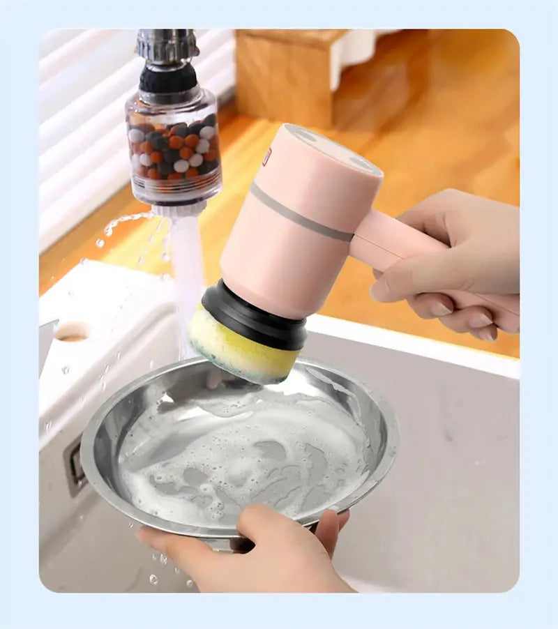 Electric Cleaning Brush Dishwashing Brush Automatic Wireless USB Rechargeable Professional Kitchen Bathtub Tile